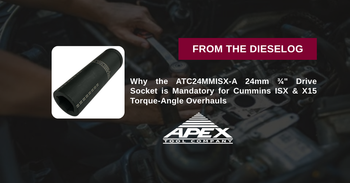 ATC24MMISX-A Heavy Duty Head and Mainbolt Socket for Cummins ISX 3165161 Main Tool Layout